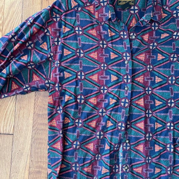 Vintage Eddie Bauer crazy dad Aztec button down shirt - Picture 3 of 8